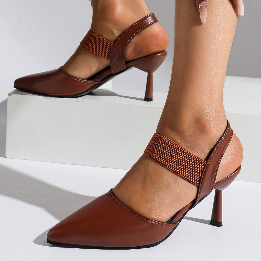Damen Slingback Pumps mit elastischem Einsatz und elegantem Stiletto Absatz EB