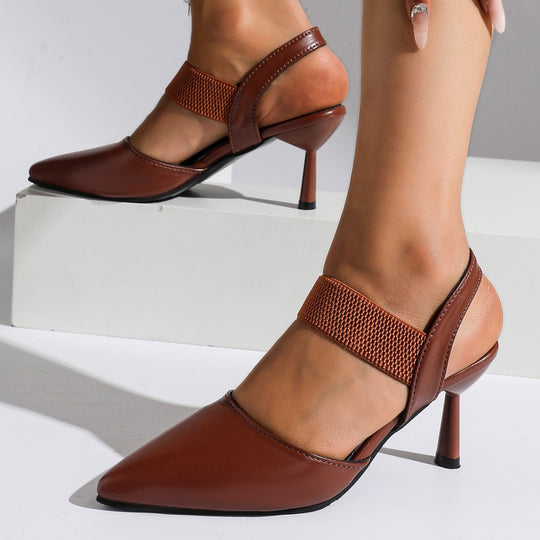 Damen Slingback Pumps mit elastischem Einsatz und elegantem Stiletto Absatz EB