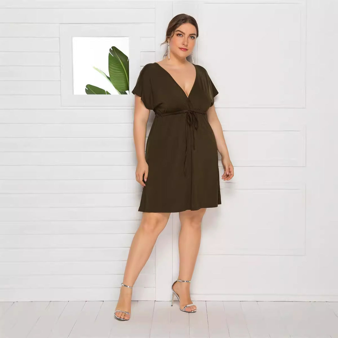 Damen Freizeitkleid mit modischem Wickeldetail EB