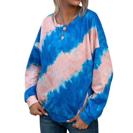 Damen lässiges Tie-Dye Langarmshirt EB