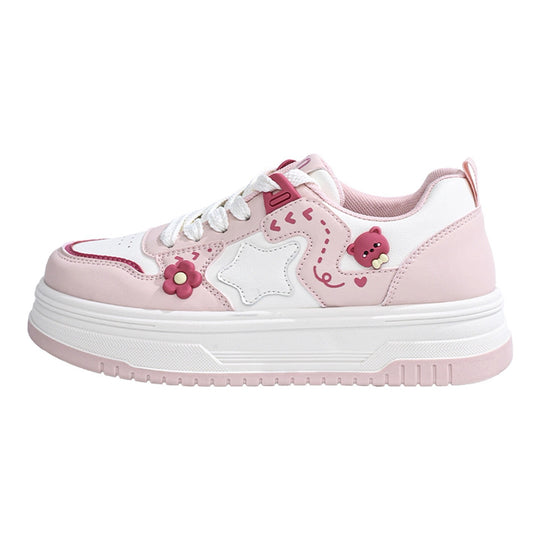 Damen Modische Chunky Sneakers mit verspielten Applikationen EB