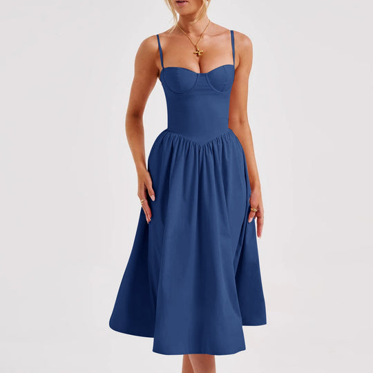 Damen Midi-Kleid mit taillierter Silhouette und A-Linie EB