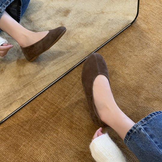 Damen Komfortable Ballerinas aus hochwertigem Wildleder EB