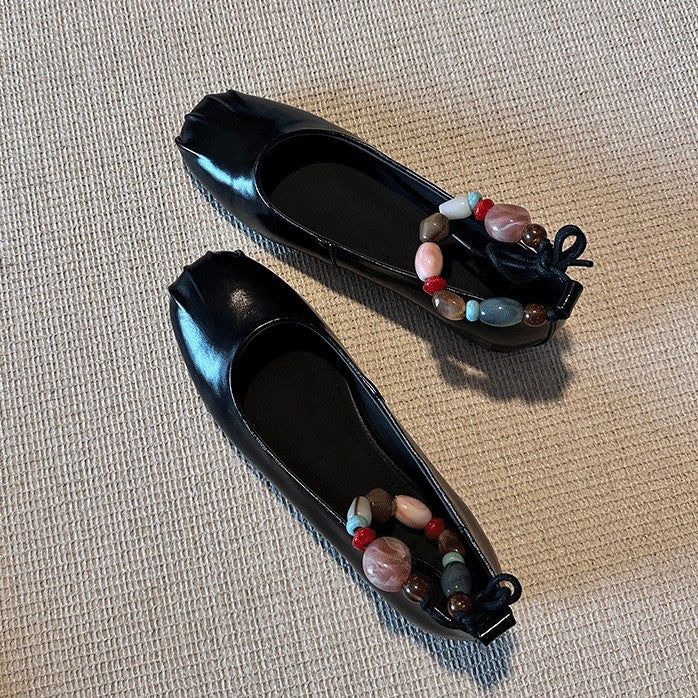 Damen Ballerina-Schuhe mit verspieltem Riemendetail und bequemer Sohle EB