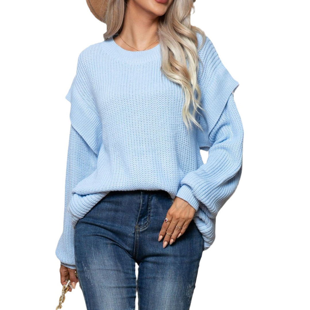 Damen Grobstrickpullover mit schulterfreier Passform und lässigem Schnitt EB