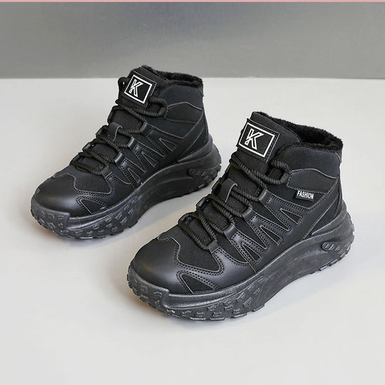 Damen modische Winter-Sneaker mit isolierendem Fleece-Futter und rutschfester Laufsohle EB