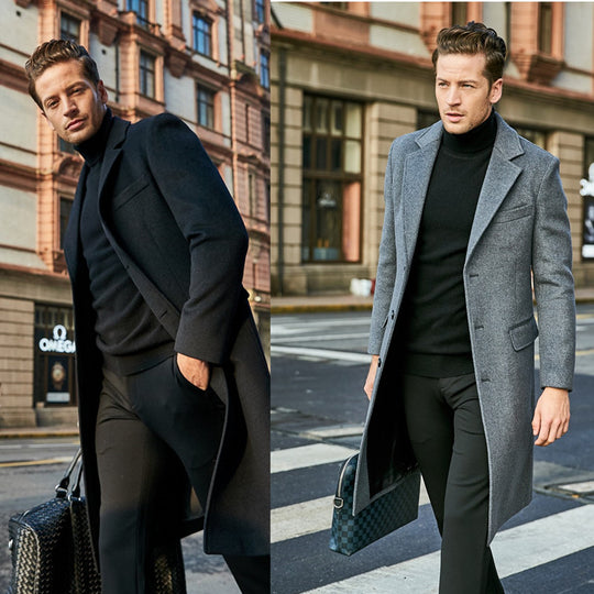 Herren eleganter Übermantel mit schmalem Schnitt und modernen Details EB