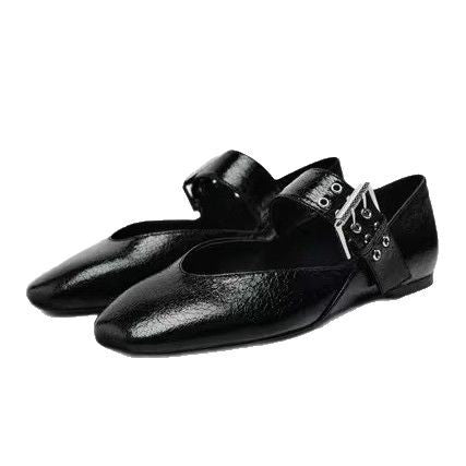 Damen Ballerinas mit Leopardenmuster und dekorativem Riemen EB