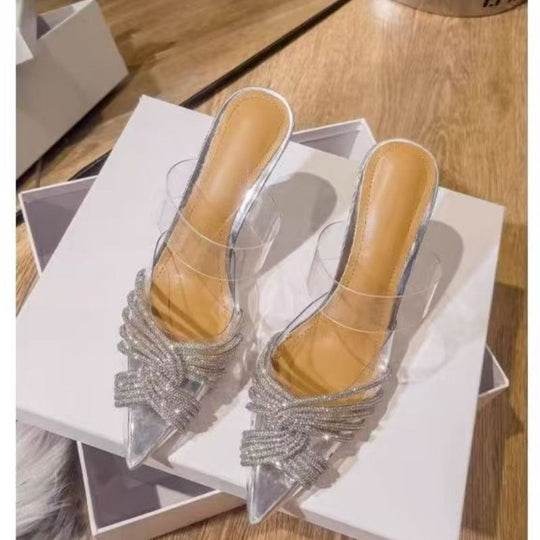 Damen elegante Mules mit verzweigten Riemen EB