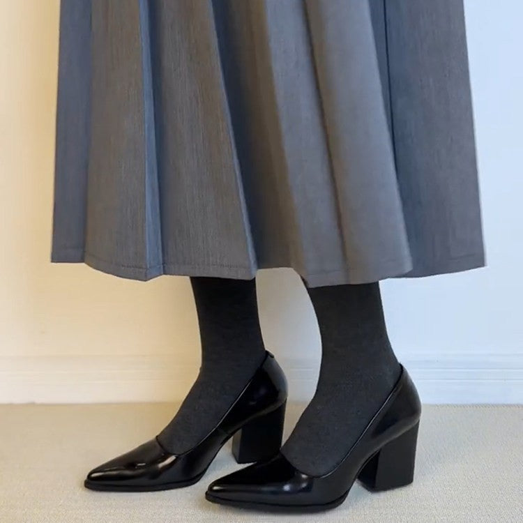 Damen Elegante Pumps mit blockiertem Absatz und edlem Obermaterial EB