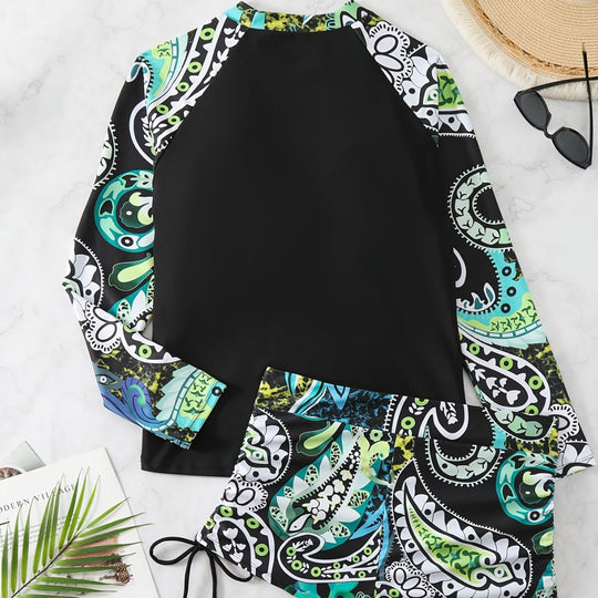 Damen Rashguard mit kurzen Badeshorts EB