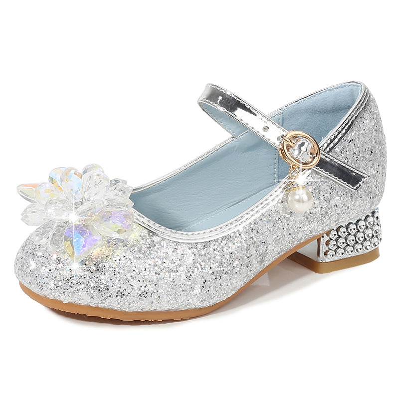 Mädchen Ballerinas mit funkelnden Kristallblüten und Glitzer EB