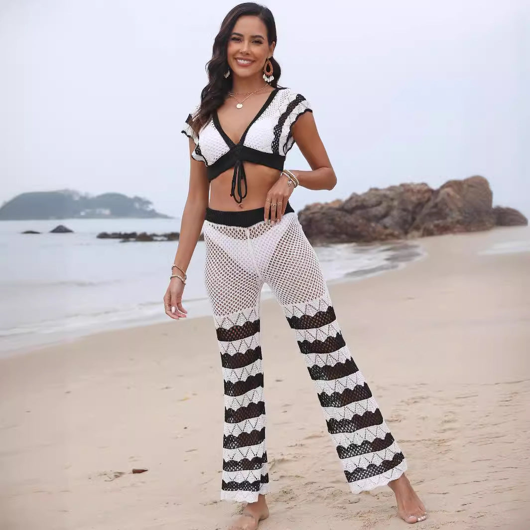 Damen gehäkelte Strandhose EB