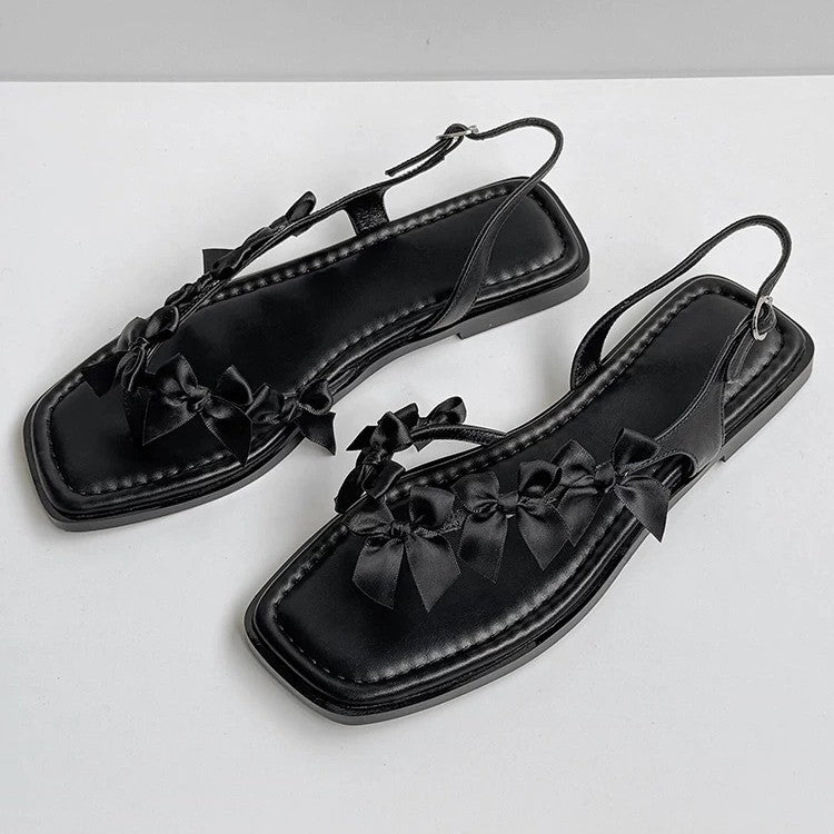 Damen Slingback-Sandaletten mit dekorativem Schleifen-Design EB