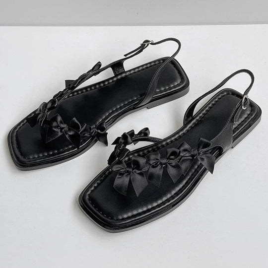 Damen Slingback-Sandaletten mit dekorativem Schleifen-Design EB