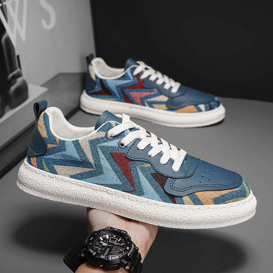 Damen modische Sneakers mit geometrischem Design und robuster Sohle EB