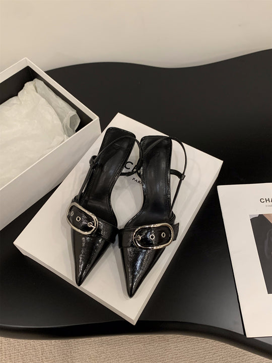 Damen Slingback-Pumps mit modischer Schnalle EB