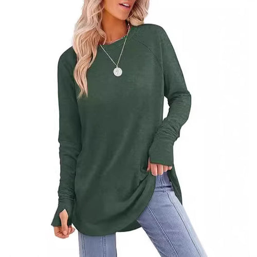 Damen lässiger Langarmshirt mit modernem Schnitt EB