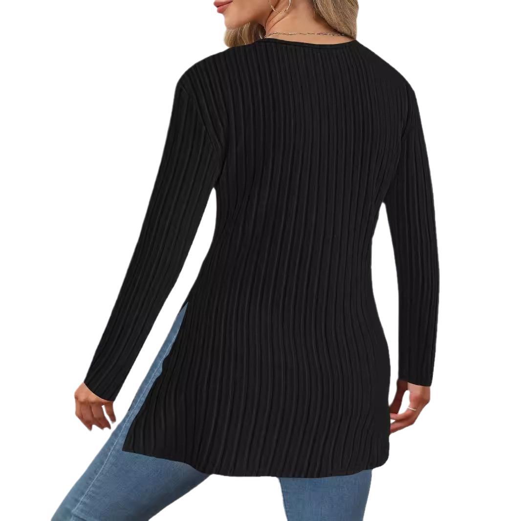 Damen Langärmliges Wickeloberteil mit strukturiertem Design EB