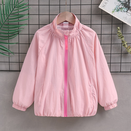Damen nan leichte winddichte Sommerjacke mit Stehkragen elastischen Bündchen R&B