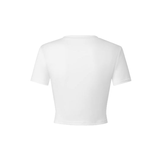Damen Crop-T-Shirt mit bezauberndem Reh-Motiv und zartem Schleifendetail EB
