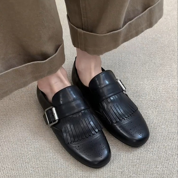 Damen elegante Mokassins mit modischer Fransenverzierung EB