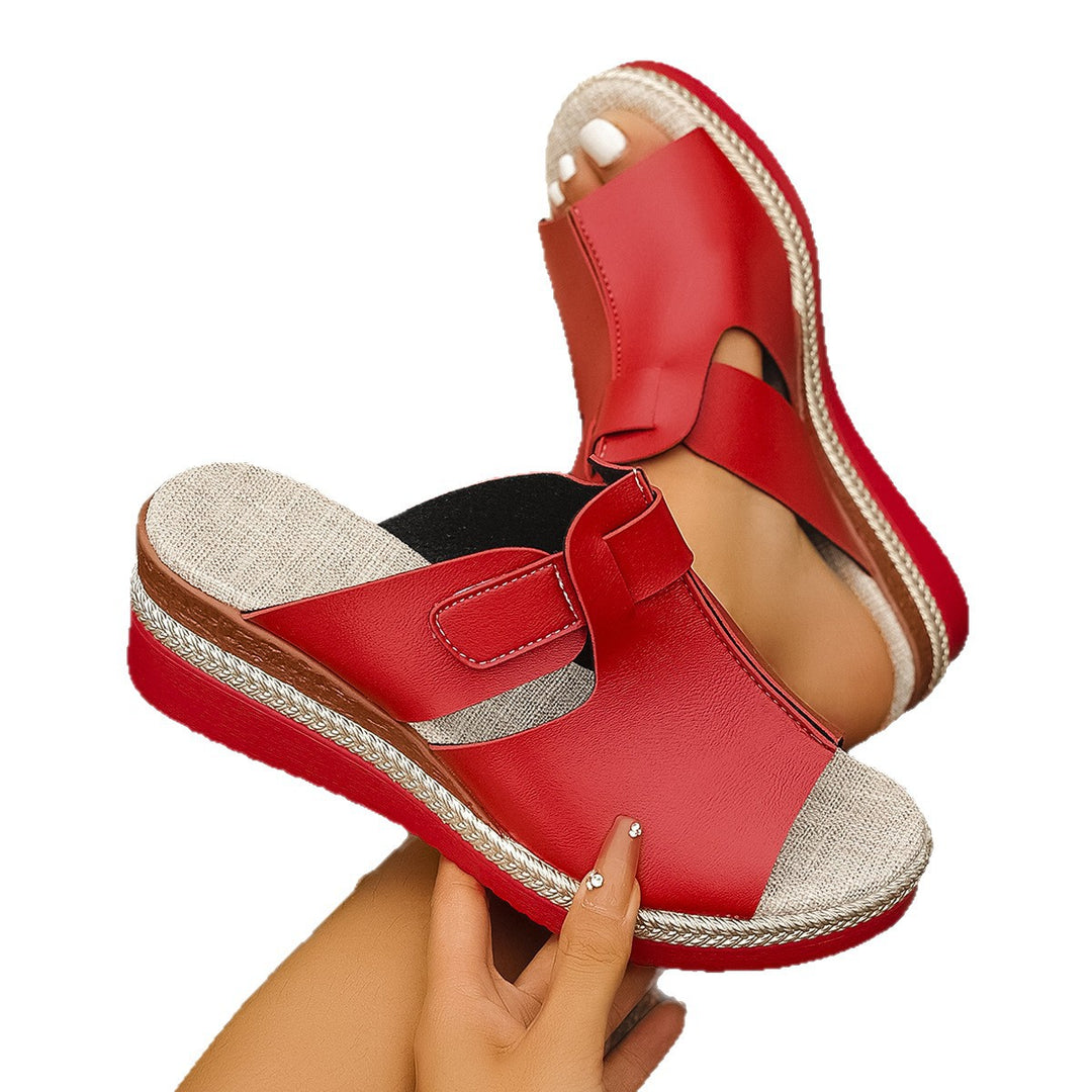 Damen elegante und bequeme Wedge-Sandalen mit verstellbarem Riemen EB