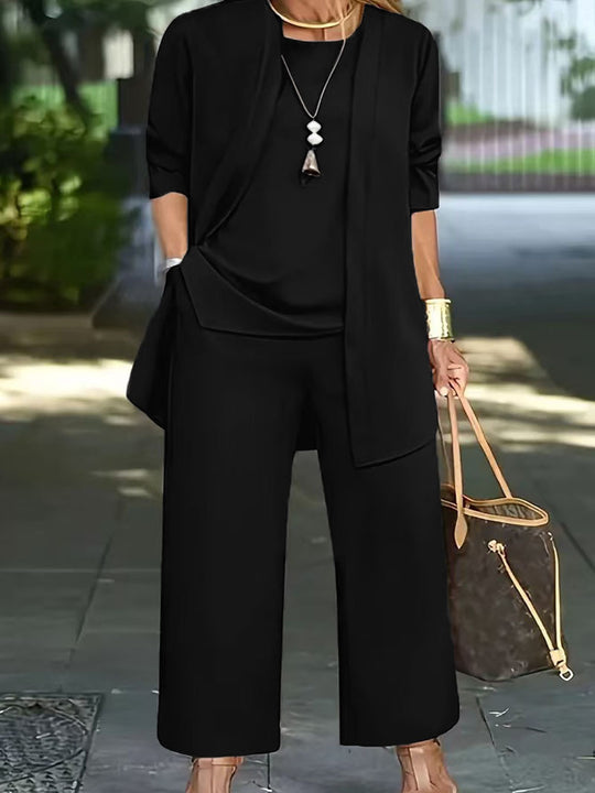 Damen lässiges und elegantes Zweiteiler-Set mit weitem Schnitt und modernen Akzenten EB