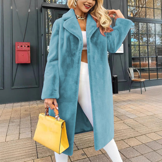 Damen Kuschelige Oversized Jacke aus weichem Material EB