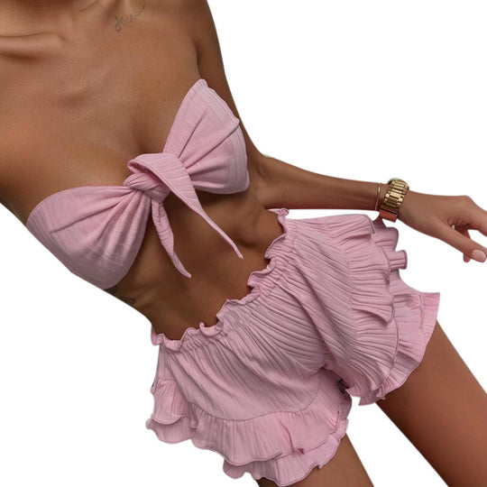 Damen Bustier-Badeanzug mit voluminösem Rüschenschnitt EB