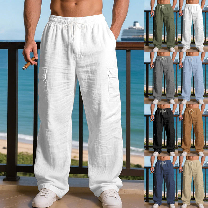 Herren entspannte Cargo-Hose mit elastischem Bund und praktischen Seitentaschen EB