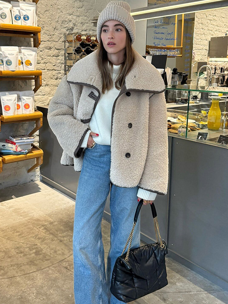 Damen oversized Teddyjacke EB