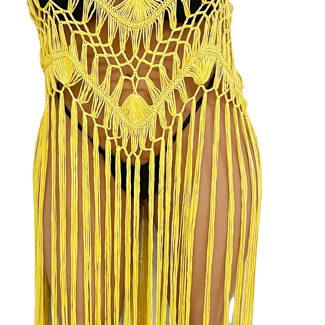 Damen Strandponcho mit Fransen EB