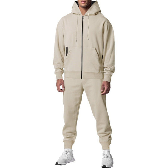 Herren sportliches Hoodie-Set mit Taschen und elastischen Bündchen EB