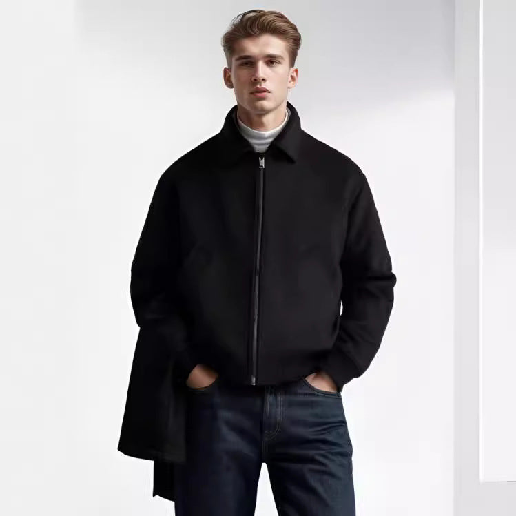 Herren farbenfrohe Fleece-Bomberjacke mit seitlichen Taschen EB