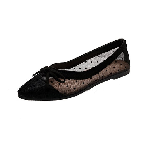 Damen Ballerinas mit transparentem Punktedesign EB