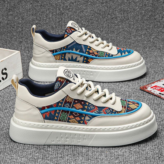 Damen bequeme Sneakers mit buntem Ethno-Muster EB