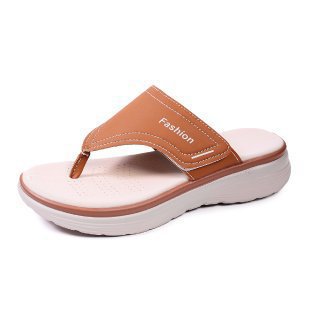 Damen Zehensteg-Sandalen mit gepolstertem Keilfußbett und profilierter Komfortsohle EB