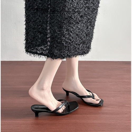 Damen elegante Zehentrenner mit bequemem Absatz EB