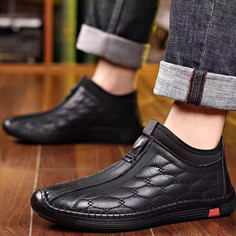 Damen Komfortable und stilvolle Slip-On Lederschuhe EB
