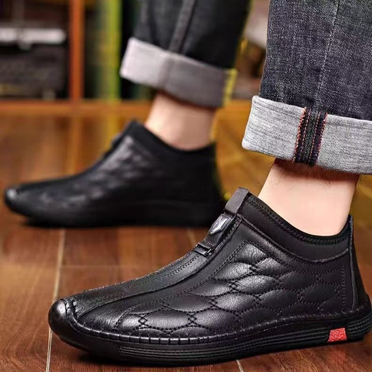 Damen Komfortable und stilvolle Slip-On Lederschuhe EB