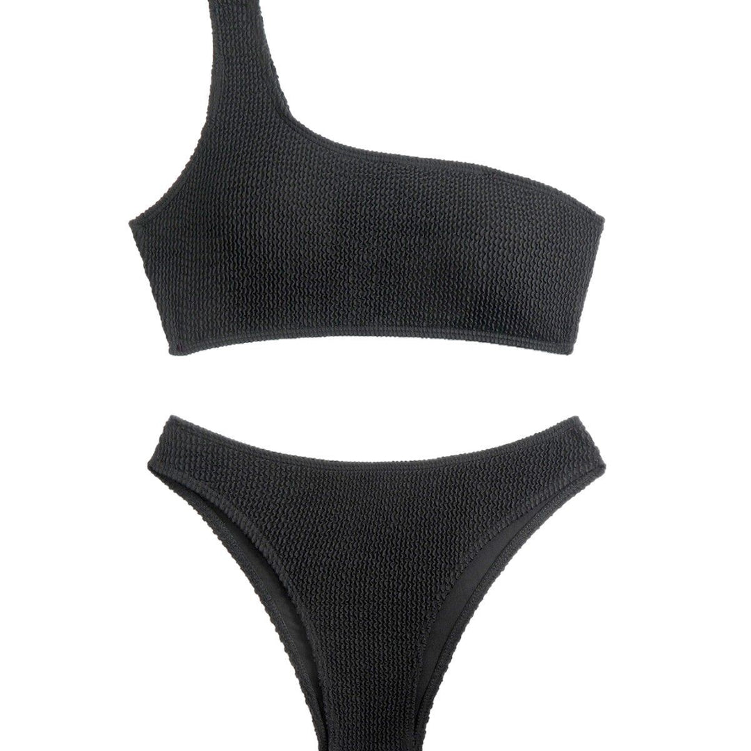 Damen Einseitiger Bikini mit strukturiertem Obermaterial EB