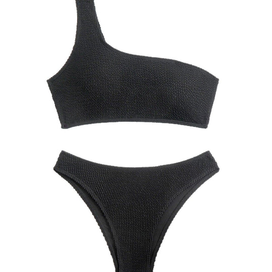 Damen Einseitiger Bikini mit strukturiertem Obermaterial EB