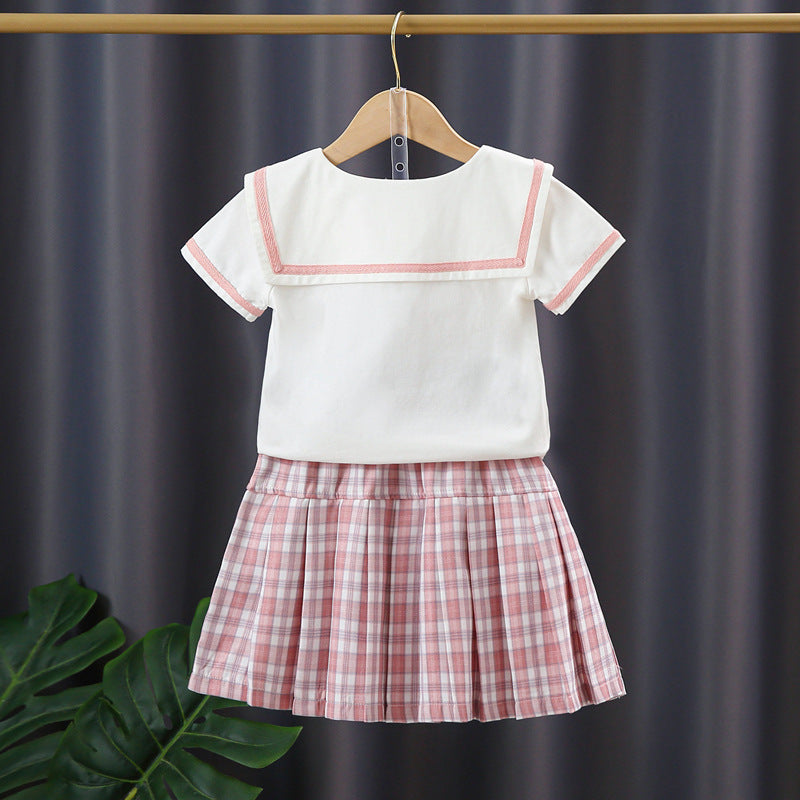 Mädchen Matrosen-Outfit mit Rüschen EB