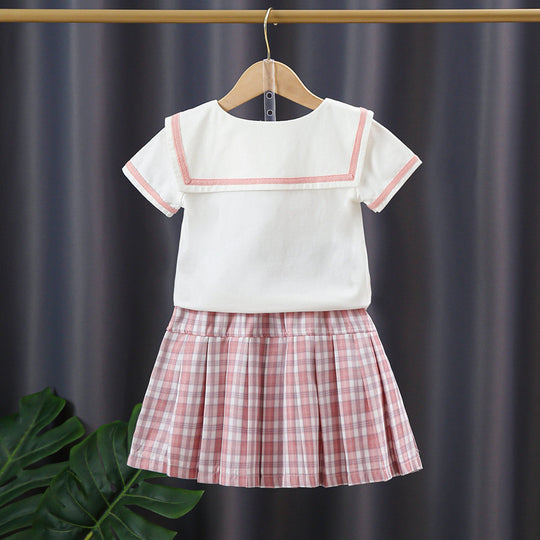 Mädchen Matrosen-Outfit mit Rüschen EB