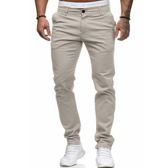 Herren Slim-Fit Chinohosen mit elastischem Bund und praktischen Taschen EB
