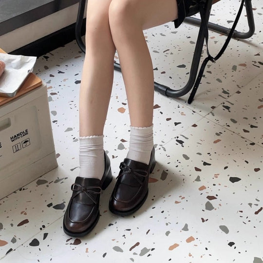 Damen elegante Mokassins mit dekorativem Schleifenakzent EB