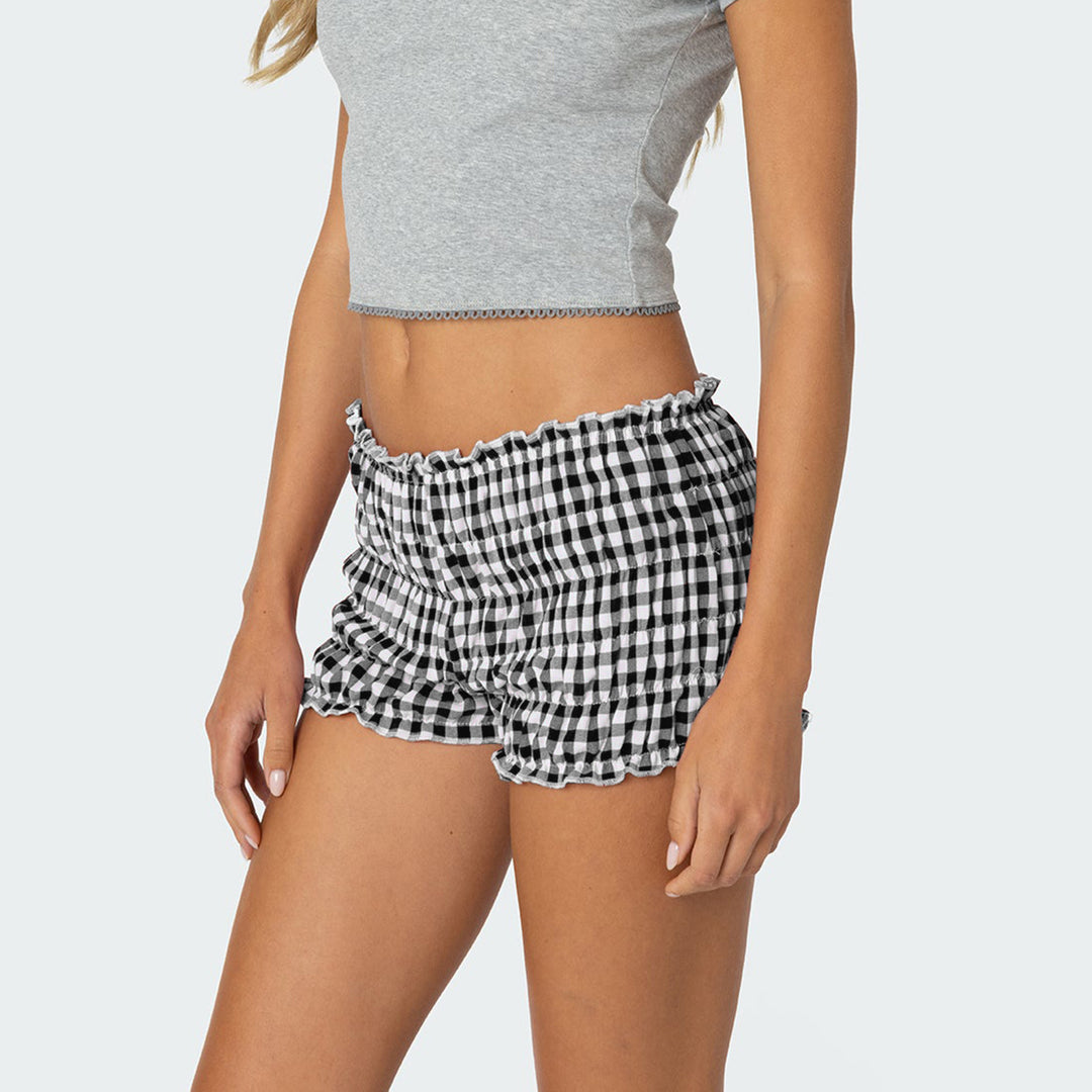 Damen Rüschen-Shorts im Vichy-Design EB