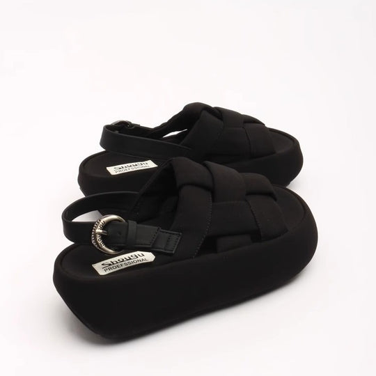 Damen modische Plateau-Sandalen mit elegantem Kreuzriemen und komfortablem Fußbett EB