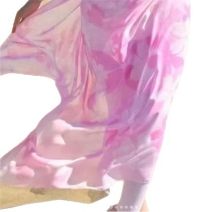 Damen Strandkleid mit Reißverschluss und langen Ärmeln EB